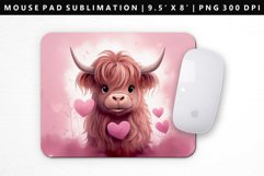 Highland Cow Mouse Pad Design | Mouse Pad Sublimation PNG Product Image 1