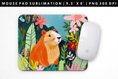 Capybara Mouse Pad Design | Mouse Pad Sublimation PNG Product Image 1