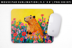 Capybara Mouse Pad Design | Mouse Pad Sublimation PNG Product Image 1