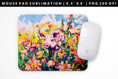 Pig Mouse Pad Design | Mouse Pad Sublimation PNG Product Image 1