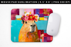 Capybara Mouse Pad Design | Mouse Pad Sublimation PNG Product Image 1