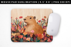 Capybara Mouse Pad Design | Mouse Pad Sublimation PNG Product Image 1