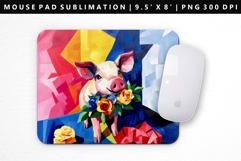 Pig Mouse Pad Design | Mouse Pad Sublimation PNG Product Image 1