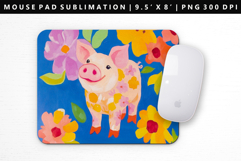 Pig Mouse Pad Design | Mouse Pad Sublimation PNG Product Image 1