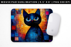 Colored Cats Mouse Pad Design | Mouse Pad Sublimation PNG Product Image 1