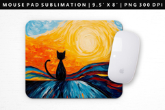 Colored Cats Mouse Pad Design | Mouse Pad Sublimation PNG Product Image 1