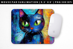 Colored Cats Mouse Pad Design | Mouse Pad Sublimation PNG Product Image 1