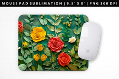 Flower Mouse Pad Design | Mouse Pad Sublimation PNG Product Image 1