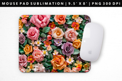 Flower Mouse Pad Design | Mouse Pad Sublimation PNG Product Image 1