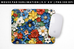 Flower Mouse Pad Design | Mouse Pad Sublimation PNG Product Image 1