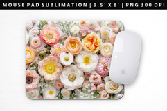 Flower Mouse Pad Design | Mouse Pad Sublimation PNG Product Image 1