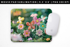 Flower Mouse Pad Design | Mouse Pad Sublimation PNG Product Image 1