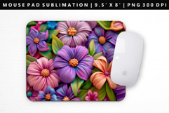 Flower Mouse Pad Design | Mouse Pad Sublimation PNG Product Image 1