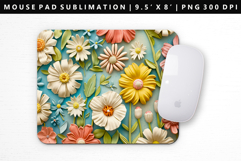 Flower Mouse Pad Design | Mouse Pad Sublimation PNG Product Image 1