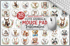 Cute Animals Mouse Pad Bundle, Sublimation Mouse Pad PNG Product Image 1