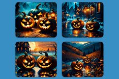 Night Halloween pumpkins Mouse pad Sublimation Product Image 2