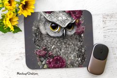 Winter Owl Mouse Pad Sublimation PNG | Christmas Mouse Mat Product Image 1