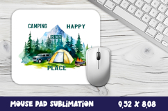 Camping Mouse Pad Sublimation Design, watercolor Forest Product Image 1