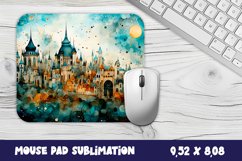 Winter old castle mouse pad winter/village sublimation Product Image 1
