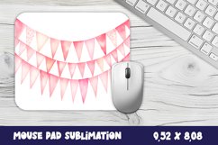 Pink birthday flags| Sublimation mouse pad Product Image 1