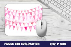 Pink birthday flags| Sublimation mouse pad Product Image 1