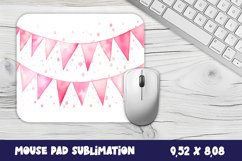 Pink birthday flags| Sublimation mouse pad Product Image 1