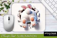 Mouse Pad Sublimation - Easter Bunny 3D Hole in Wall Design