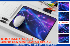 Abstract Futuristic Sci-Fi Mouse Pad Sublimation Design Product Image 1