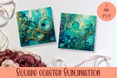 Sea Square Coaster Sublimation Design Product Image 1