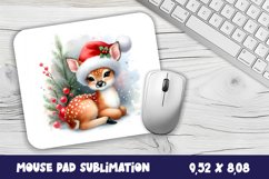 Cute deer Mouse Pad. Winter deer Mouse Pad Sublimation Product Image 1