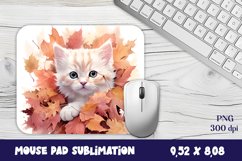 Funny Cute white Cat Mouse Pad Product Image 1
