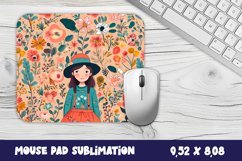 Mouse pad, sublimation, mouse pad design girl flowers Product Image 1
