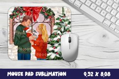 Mouse pad, sublimation, family Christmas design with baby Product Image 1