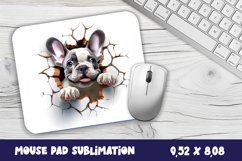 3d Dog Mouse Pad Sublimation|White Cracked Hole Product Image 1