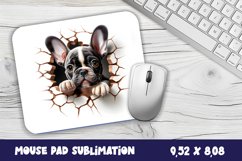 3d Dog Mouse Pad Sublimation|White Cracked Hole Product Image 1