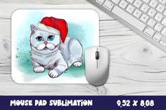 Animal mouse pad sublimation design | Mousepad santa cat Product Image 1