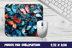3d Butterflies Mouse Pad Sublimation. 3D Flowers Mouse Pad Product Image 1