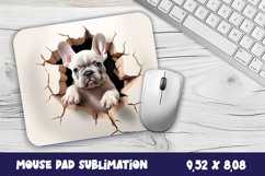 3d Dog Mouse Pad Sublimation|White Cracked Hole Product Image 1