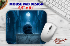 3d Skull Mouse pad sublimation, Gothic Horror Halloween Product Image 1