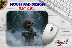 3d Skull Mouse pad sublimation, Gothic horror Halloween PNG Product Image 1