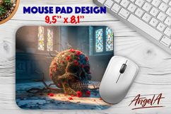 Fantasy Skull Mouse pad sublimation, Gothic Horror Halloween Product Image 1