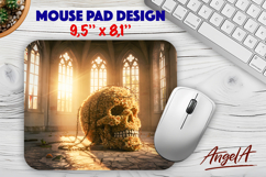 Halloween Skull Mouse pad sublimation Fantasy Gothic window Product Image 1