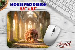 Halloween Skull Mouse pad sublimation Fantasy Gothic window Product Image 1