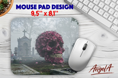 Halloween Skull cemetery Mouse pad sublimation Fantasy Product Image 1