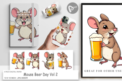 Digital Paper Mouse Beer Day Product Image 1