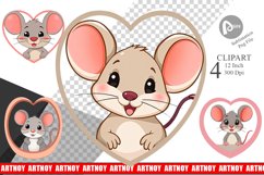 Clipart Heart Mouse Product Image 1