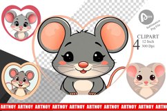Clipart Heart Mouse Product Image 1