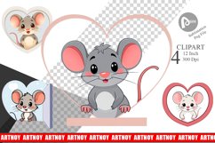 Clipart Heart Mouse Product Image 1