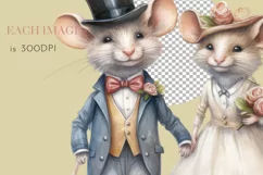 Mouse Bride and Groom 1 PNG | Watercolor Clipart Product Image 2