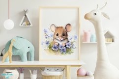 Mouse And Flowers Watercolor Clipart - 12 Variations Product Image 6